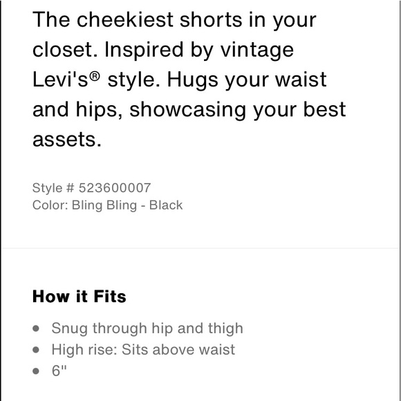 NWT Levi’s wedgie short size 26 bling bling - Picture 10 of 11